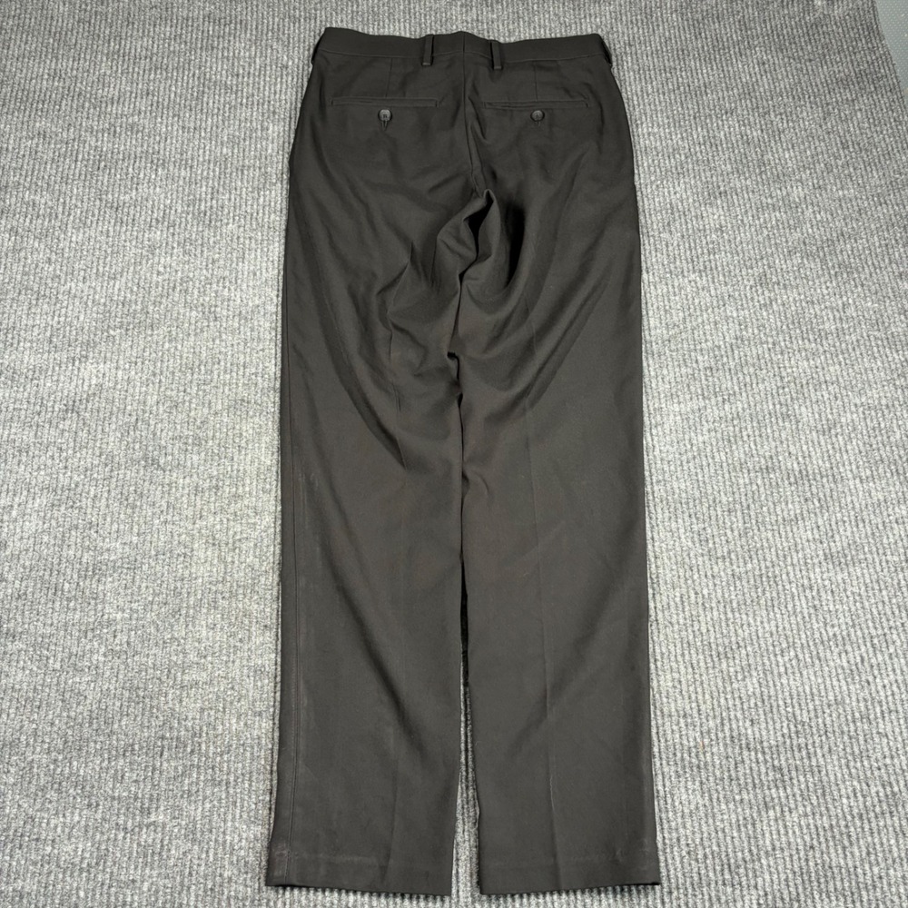 George Pants Mens 28x30 Slim Fit Premium Stretch Dress Black Flat Front